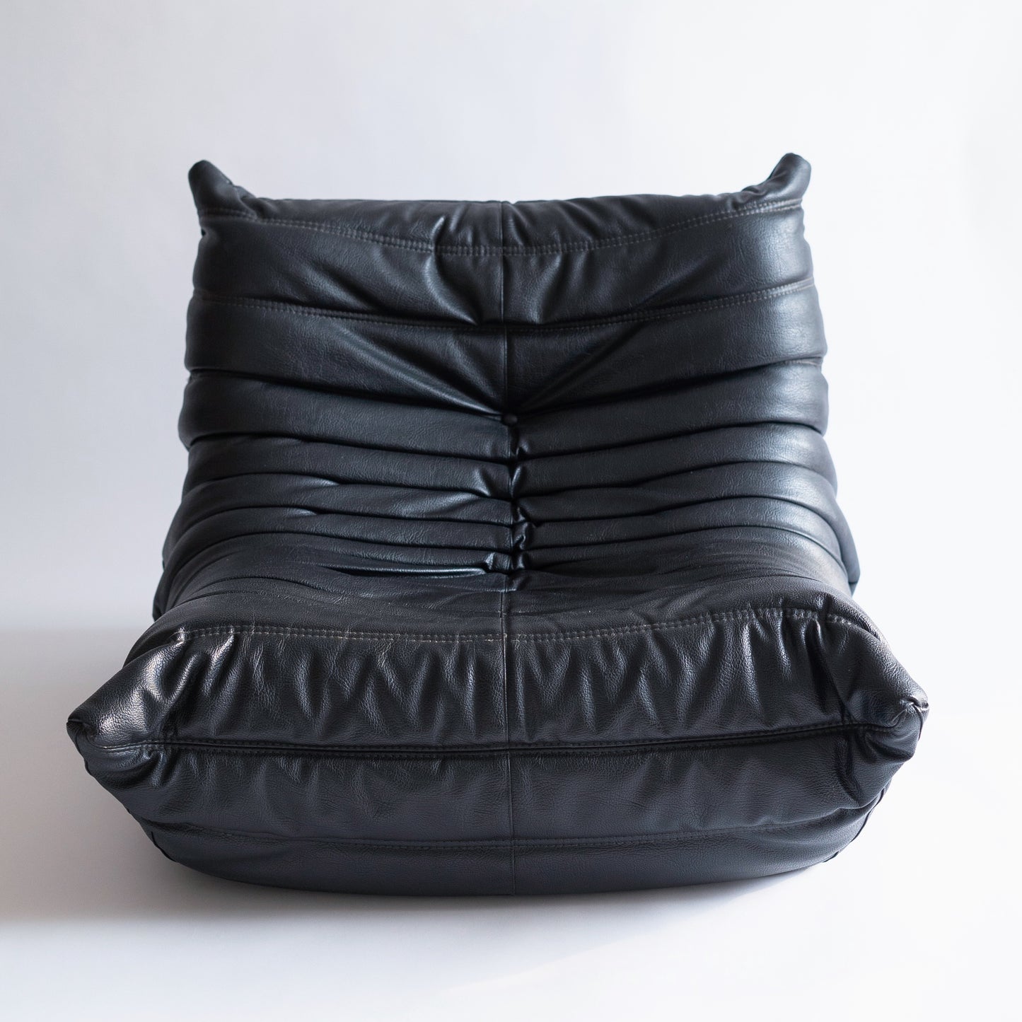 Vintage Black Leather Togo 1 -Seat Sofa for Ligne Roset